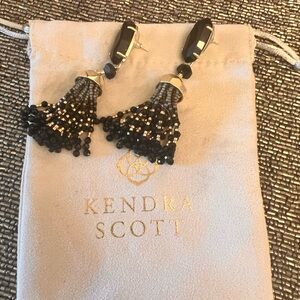 Kendra Scott Black and Gold Tassel Earrings
